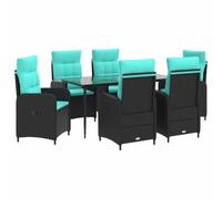 vidaXL Set Tavolo da Salotto con cuscino con cuscino 7 pcs, Divano da Giardino Moderno, Robusto, Mobili Resistenti, Struttura in Acciaio, Lounge Con Cuscini, Design Minimalista