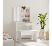 vidaXL Set Tavolo da Toeletta Bianco 74,5x40x141 cm