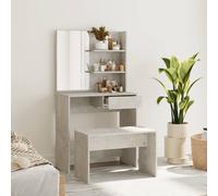 vidaXL Set Tavolo da Toeletta Grigio Cemento 74,5x40x141 cm