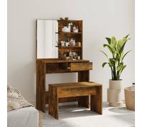 vidaXL Set Tavolo da Toeletta Rovere Fumo 74,5x40x141 cm
