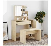 vidaXL Set Tavolo da Toeletta Rovere Sonoma 86,5x35x136 cm
