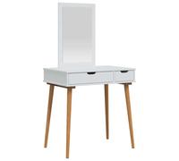 vidaXL Set Tavolo da Trucco FAUSKE 2 pz Bianco 76 x 50 x 143 cm