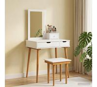 Set Tavolo da Trucco FAUSKE 4 pcs Bianco 76 x 50 x 143 cm