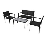 Vidaxl - Set Tavolo e Sedie da Esterno 4 pz Nero in Textilene
