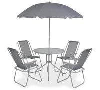 VIDAXL - Set Tavolo E Sedie Da Giardino 6 Pz In Textilene Grigio