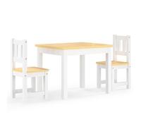 vidaXL Set Tavolo e Sedie per Bambini 3 Pezzi Bianco e Beige in MDF