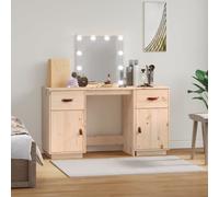 vidaXL Set Toeletta con LED in Legno Massello di Pino