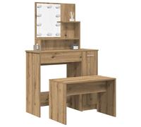vidaXL Set Toeletta con LED Rovere Artigianale in Legno Multistrato