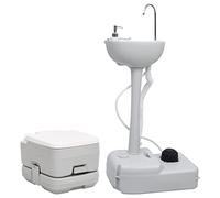 vidaXL Set Toilette da Campeggio Portatile e Supporto Lavamani