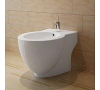 vidaXL Set Toilette e Bidè in Ceramica Bianca