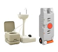 vidaXL Set Toilette Portatile Campeggio Supporto Lavamani Tanica Acqua