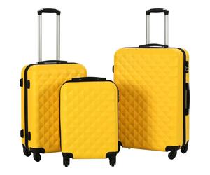 VidaXL Set Trolley a Custodia Rigida 3 pz Giallo in ABS