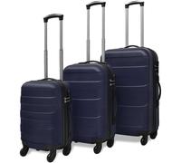 vidaXL Set Trolley Rigidi 3 pz Blu 45,5/55/66 cm