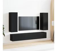 vidaXL Set TV da parete a 5 pezzi in rovere nero