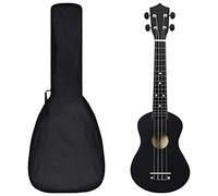 vidaXL Set Ukulele Soprano con Borsa per Bambini Nera 23"