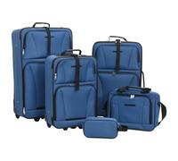vidaXL Set Valigie da Viaggio 5 pz Blu in Tessuto