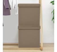 vidaXL Sgabelli con Contenitore Pieghevoli 2 pz Cappuccino in PVC