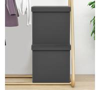vidaXL Sgabelli con Contenitore Pieghevoli 2 pz Grigi in PVC