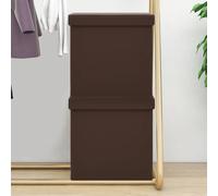 vidaXL Sgabelli con Contenitore Pieghevoli 2 pz Marroni in PVC
