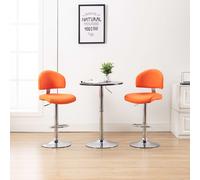 vidaXL Sgabelli da Bar 2 pz Arancioni in Similpelle