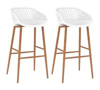 vidaXL Sgabelli da Bar 2 pz Bianchi