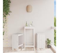 vidaXL Sgabelli da Bar 2 pz Bianchi 40x36x75 cm Legno Massello di Pino