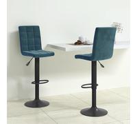 vidaXL Sgabelli da Bar 2 pz Blu in Velluto