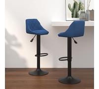 vidaXL Sgabelli da Bar 2 pz Blu in Velluto