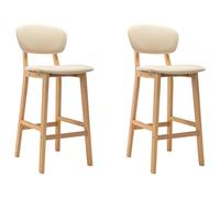 vidaXL Sgabelli da Bar 2 pz Crema in Tessuto