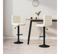 vidaXL Sgabelli da Bar 2 pz Crema in Velluto