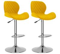 VIDAXL - Sgabelli Da Bar 2 Pz Giallo Senape In Velluto