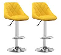 vidaXL Sgabelli da Bar 2 pz Giallo Senape in Velluto