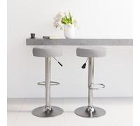 vidaXL Sgabelli da Bar 2 pz Grigi in Tessuto