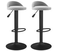 vidaXL Sgabelli da Bar 2 pz Grigio Chiaro in Velluto
