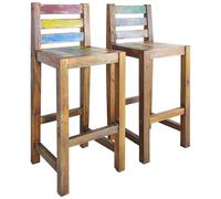VIDAXL - Sgabelli Da Bar 2 Pz In Legno Massello Di Recupero 40x40x106 Cm