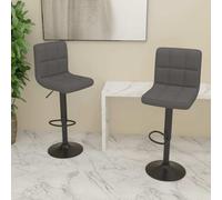 vidaXL Sgabelli da Bar 2 pz in Tessuto Grigio Scuro