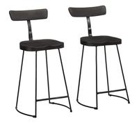 vidaXL Sgabelli da Bar 2 pz Neri 49x43x88 cm Legno Massello di Mango, Sedia, Sgabello da Bar da Cucina, Sedia da bistrot