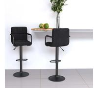 vidaXL Sgabelli da Bar 2 pz Neri in Velluto
