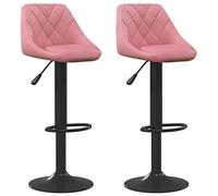 vidaXL Sgabelli da Bar 2 pz Rosa in Velluto