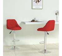 vidaXL Sgabelli da Bar 2 pz Rosso Vino in Similpelle