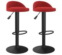 vidaXL Sgabelli da Bar 2 pz Rosso Vino in Velluto
