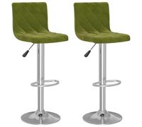 vidaXL Sgabelli da Bar 2 pz Verde Chiaro in Velluto