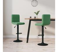 vidaXL Sgabelli da Bar 2 pz Verde Scuro in Velluto