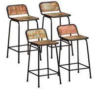 vidaXL Sgabelli da Bar 4 pz 46x35,5x80 cm Legno Massello di Recupero