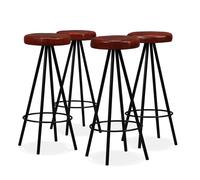 vidaXL Sgabelli da Bar 4 pz in Vera Pelle