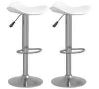 vidaXL Sgabelli da Bar Bianchi 2 pz Acciaio Cromato e Pelle Sintetica