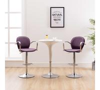vidaXL Sgabelli da Bar con Braccioli 2 pz Viola in Similpelle