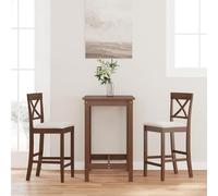 vidaXL Sgabelli da Bar con Cuscini 2pz Marrone Legno Massello di Hevea, sedia, sgabello da bar da cucina, sedia da bistrot