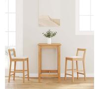 vidaXL Sgabello da bar con cuscino, 2 pezzi, legno massello naturale, in gomma, sedia, sgabello da cucina, pub, sedia da bistrò, sedia da ristorante, sedia da bancone