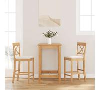 vidaXL Sgabelli da Bar con Cuscini 2pz Naturale Legno Massello Hevea, sedia, sgabello da bar da cucina, sedia da bistrot
